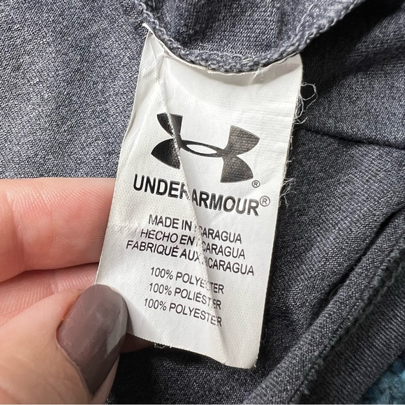 Under Armour Youth Boy's Long Sleeve T-Shirt in Gray Orange - Picture 6 of 6